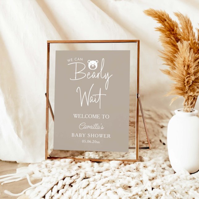 Vi kan vänta tills dagens minimalistiska babydusch poster (Skapare uppladdad)