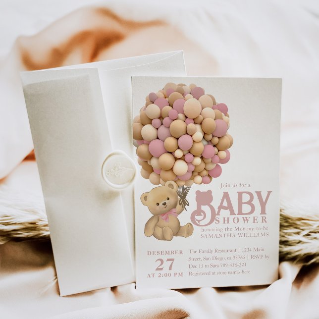 Vi kan vänta tills den moderna björnen Flicka dusc Inbjudningar (Skapare uppladdad)