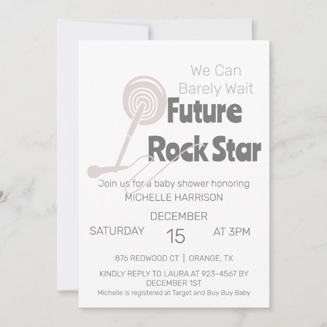 Vi kan vänta tills den neutrala babyduschen är inv inbjudningar (Framsida)