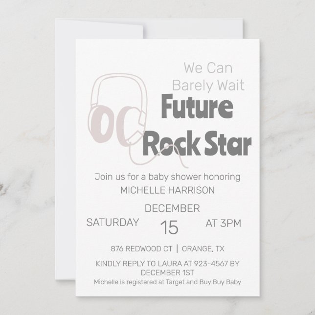 Vi kan vänta tills den neutrala babyduschen är inv inbjudningar (Framsida)