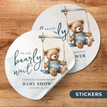 Vi kan vänta tills Denim Nalle Baby Shower