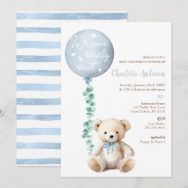 Vi kan vänta tills Eucalyptus Bear Baby Shower Inbjudningar