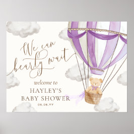 Vi kan vänta tills Lilac Baby Shower Välkommen Poster