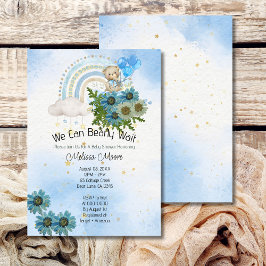 Vi kan vänta tills Rainbow Boho Bear Boy. Inbjudningar