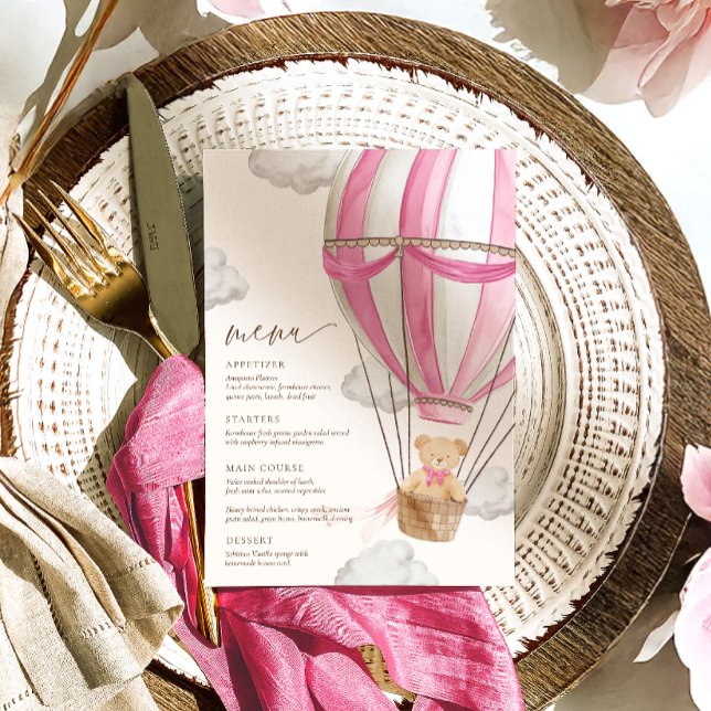 Vi kan vänta tills Rosa Baby Shower Meny (Skapare uppladdad)
