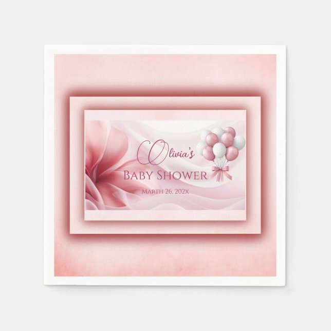 Vi kan vänta tills Rosa Baby Shower Pappersservett (Framsidan)