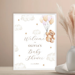 Vi kan vänta tills Rosa Baby Shower Välkommen Poster