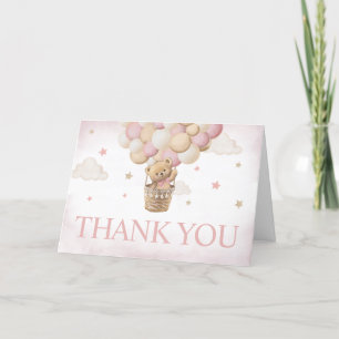 Vi kan vänta tills Rosa Bear Baby Shower Tack Kort
