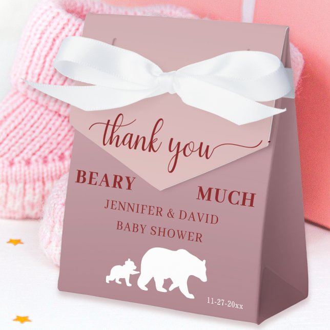 Vi kan vänta tills Rosa Cute Bear Baby Shower Presentaskar (Skapare uppladdad)