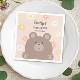 Vi kan vänta tills Rosa Daisys Baby Shower Pappersservett