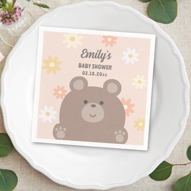 Vi kan vänta tills Rosa Daisys Baby Shower Pappersservett (Skapare uppladdad)
