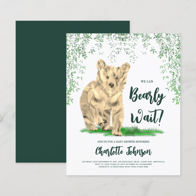 Vi kan vänta tills Woodland Bear Unge (Fram/baksida)