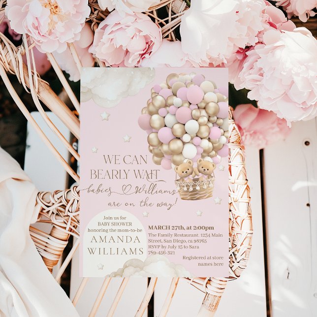 Vi kan vänta Twillingar Baby Shower Inbjudningar (Skapare uppladdad)