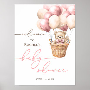 Vi kan vänta Välkommen till rosa Baby Shower Poster