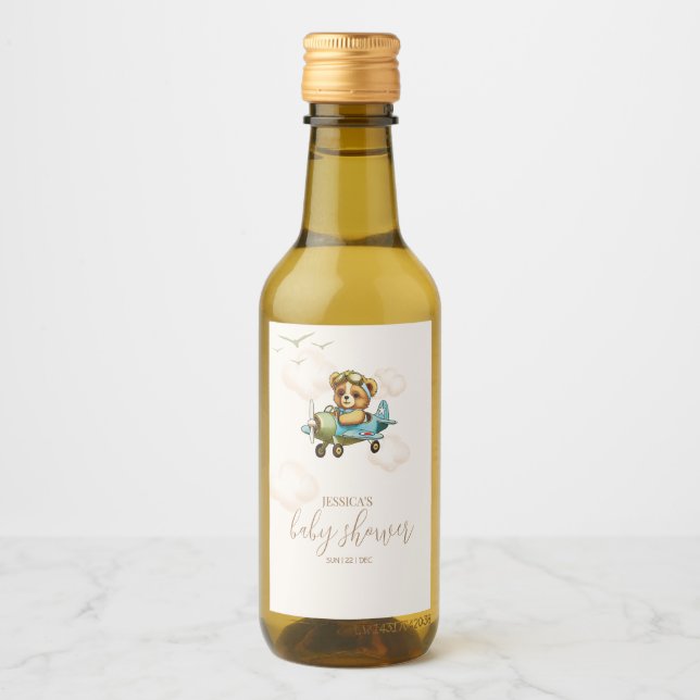 Vi kan vänta! Vattenflaska för babyvisningsprogram Vinetikett (Framsida)