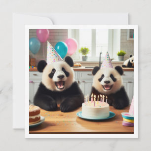 Vi kan vara stolta över det! Panda-björnfödelsedag Inbjudningar