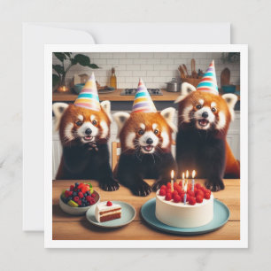 Vi kan vara stolta över det! Red panda-födelsedag Inbjudningar