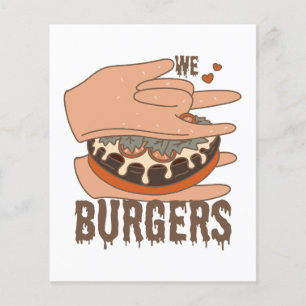 Vi Kärlek Burgers - Burger Kärlek - ASL ILY Obsess Flygblad