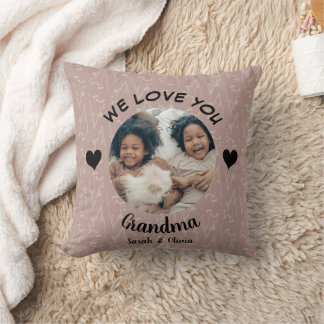 Vi kärlek dig Grandma personlig-foto keepsak Kudde