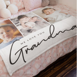 Vi kärlek dig Grandma Script 3-Personlig Fleecefilt