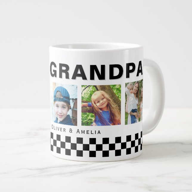 Vi kärlek dig Grandpa 5 Photos Keepsaké Jumbo Mugg (Framsida höger)