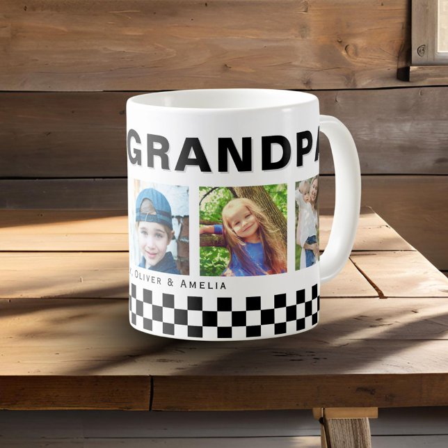 Vi kärlek dig Grandpa 5 Photos Keepsaké Kaffemugg (Skapare uppladdad)