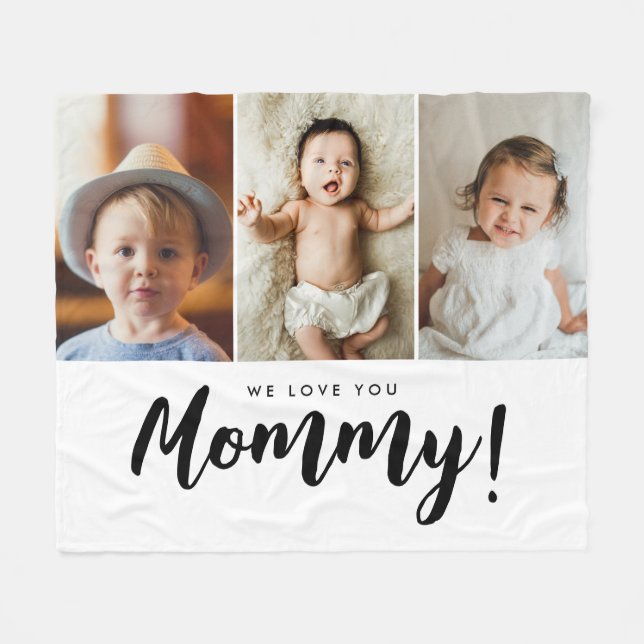 Vi kärlek dig Mamma Barn-foton Fleecefilt (Framsidan (Horisontell))