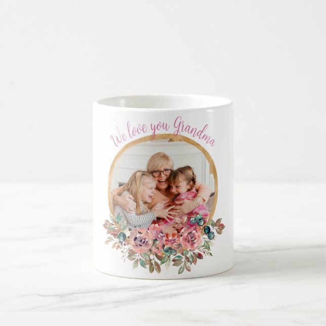 Vi kärlek dig morma 1 fotovattenfärgblommor kaffemugg (Center)