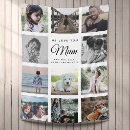 Vi Kärlek dig MORSA Photo Collage Mors dag Family Fleecefilt