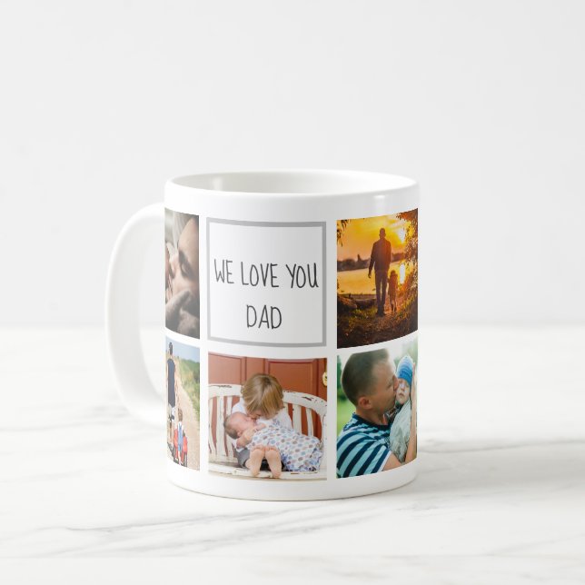 Vi kärlek dig pappa familjeminnen med fotokollage kaffemugg (Framsida vänster)