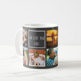 Vi kärlek dig pappa fotokollage best pappa grått kaffemugg