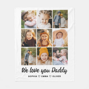 Vi kärlek dig pappa Photo Instagram Collage Fleecefilt