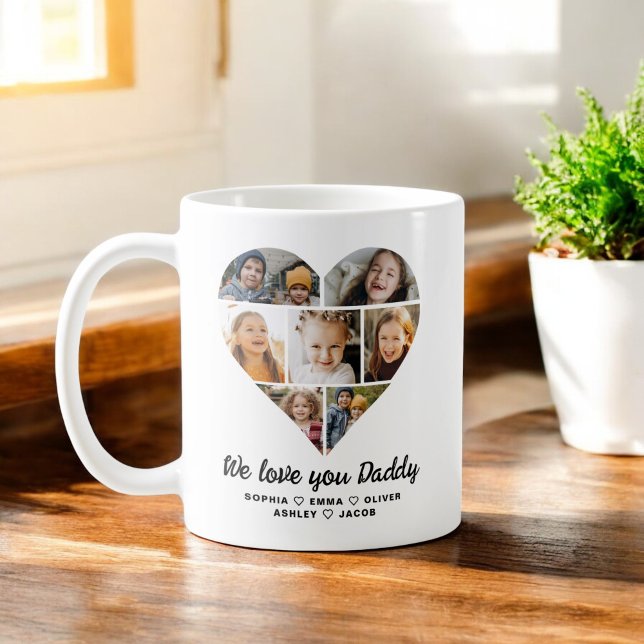 Vi kärlek dig pappa Photo Instagram Collage Kaffemugg (Skapare uppladdad)