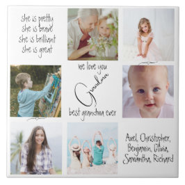 Vi Kärlek din familj Collage Photo Best Grandma nå Kakelplatta