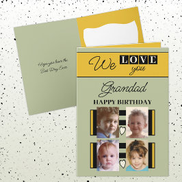 Vi kärlek, din morad 4-foto-grönt födelsedag kort