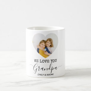 Vi Kärlek, din morfar   Personlig mugg Heart Photo