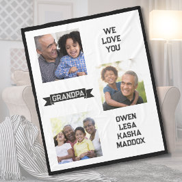 Vi Kärlek, din morfar Photo Collage Fleece Blanket