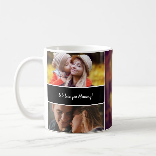 Vi kärlek dina Mamma Family-foton Kaffemugg (Vänster)