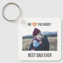 VI KÄRLEK DU DADDY KEYCHAIN 2 PHOTO ANPASSNINGSBAR