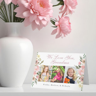 Vi Kärlek Du Grandma Söt Blommigt Birthday Kort