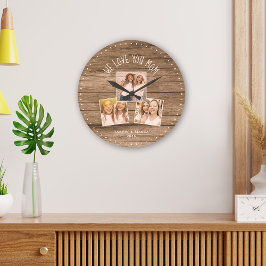 VI KÄRLEK DU MAMMA Anpassningsbar Photo Collage Mo Stor Klocka