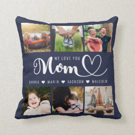 Vi Kärlek du Mamma Kids Namn Photo Collage Throw P Kudde