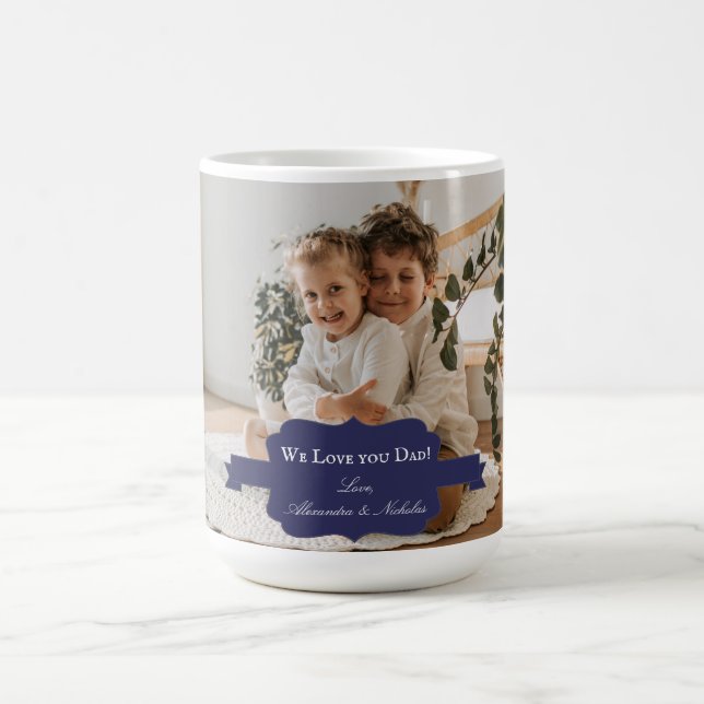 Vi Kärlek du Pappa fotokaffe Mugg | Blå (Center)