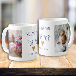 Vi Kärlek du pop-farfar 2 Photo Collage Kaffemugg