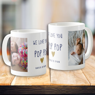 Vi Kärlek du pop-farfar 2 Photo Collage Kaffemugg