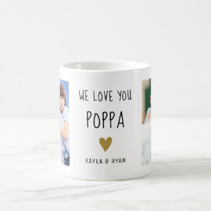 Vi Kärlek du Poppa 3 Photo Collage Grandpa Kaffemugg