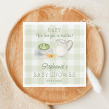 Vi Kärlek du så Matcha Grönt Gingham Baby Shower