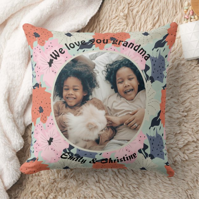 Vi kärlek er anpassningsbar blommigt  foto och nam kudde (Filt)