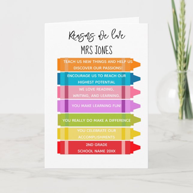 Vi kärlek er lärare kort (Framsida)