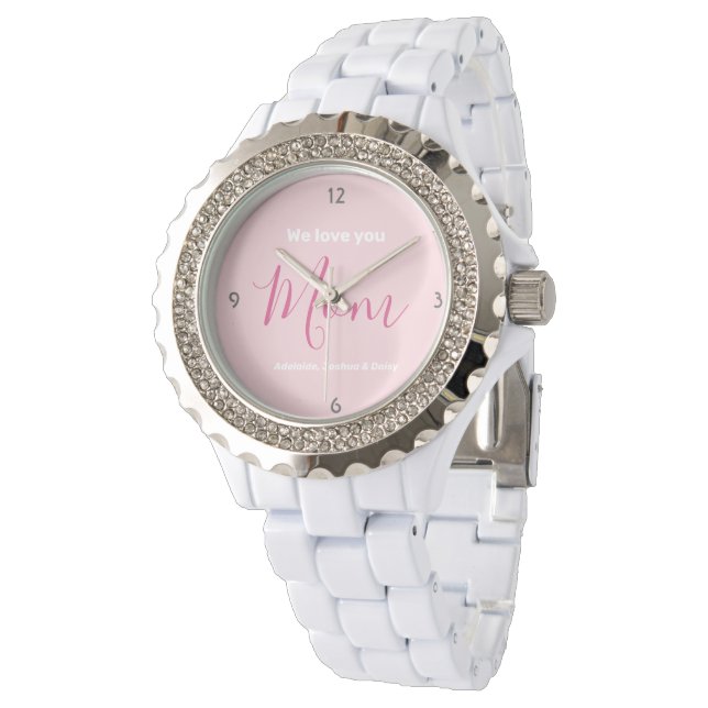 Vi Kärlek er Mamma Rosa minimalist Armbandsur (Vinklad)